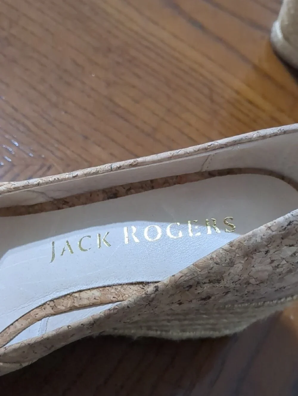 Jack Rogers Cork Crisscross Wedge Sandals - Natural
